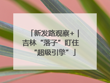 新发路观察+｜吉林“落子”盯住“超级引擎”