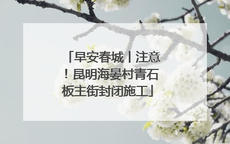 早安春城丨注意！昆明海晏村青石板主街封闭施工