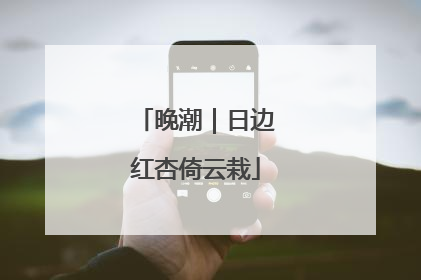 晚潮｜日边红杏倚云栽