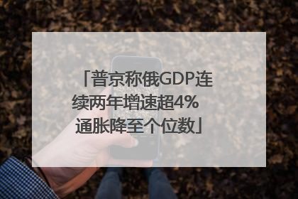 普京称俄GDP连续两年增速超4% 通胀降至个位数