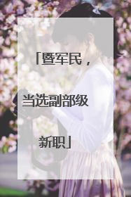 暨军民，当选副部级新职