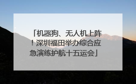 机器狗、无人机上阵！深圳福田举办综合应急演练护航十五运会