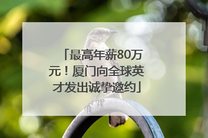 最高年薪80万元！厦门向全球英才发出诚挚邀约