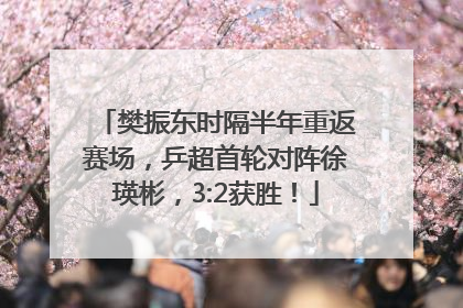 樊振东时隔半年重返赛场，乒超首轮对阵徐瑛彬，3:2获胜！