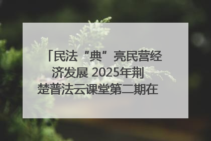 民法“典”亮民营经济发展 2025年荆楚普法云课堂第二期在武汉客厅开讲