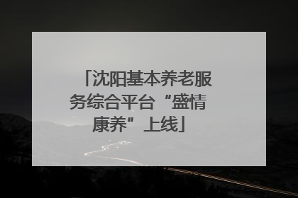 沈阳基本养老服务综合平台“盛情康养”上线