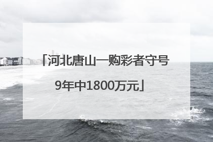 河北唐山一购彩者守号9年中1800万元