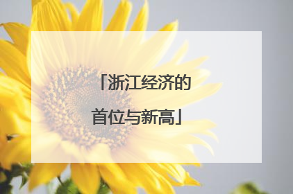 浙江经济的首位与新高