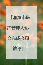 湘潭市破产管理人协会完成换届选举