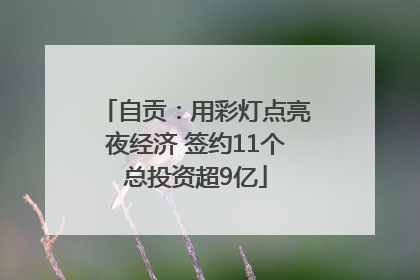 自贡：用彩灯点亮夜经济 签约11个总投资超9亿