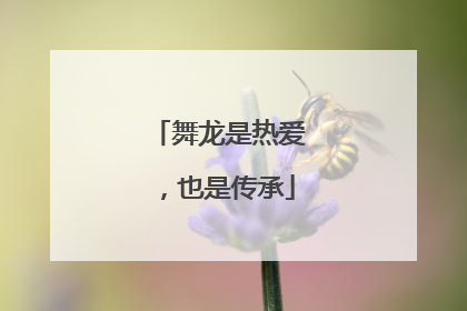 舞龙是热爱，也是传承