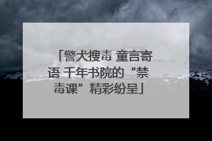 警犬搜毒 童言寄语 千年书院的“禁毒课”精彩纷呈