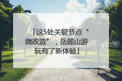 这5处关键节点“微改造”，岳麓山游玩有了新体验