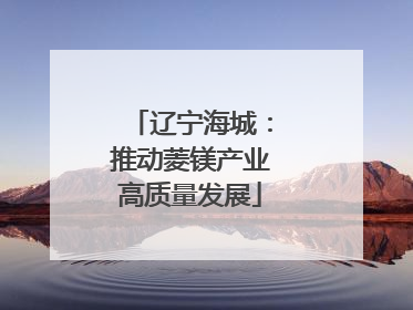 辽宁海城：推动菱镁产业高质量发展