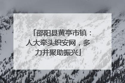 邵阳县黄亭市镇：人大牵头织安网，多力并聚助振兴