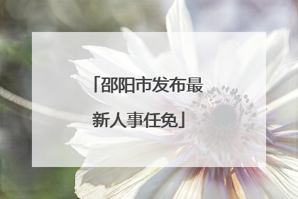 邵阳市发布最新人事任免