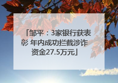 邹平：3家银行获表彰 年内成功拦截涉诈资金27.5万元