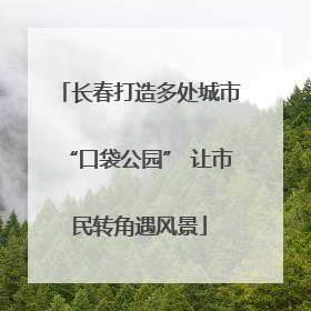 长春打造多处城市“口袋公园” 让市民转角遇风景