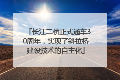长江二桥正式通车30周年，实现了斜拉桥建设技术的自主化