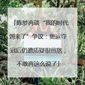 陈梦再谈“我的时代到来了”争议：奥运夺冠后仍遭质疑很煎熬，不敢再这么说了