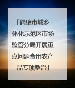 鹤壁市城乡一体化示范区市场监管分局开展重点问题食用农产品专项整治