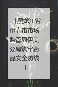 黑龙江省伊春市市场监管局伊美分局筑牢药品安全防线