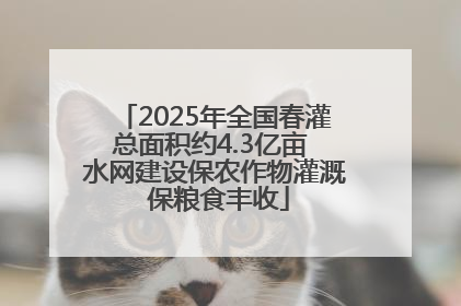 2025年全国春灌总面积约4.3亿亩 水网建设保农作物灌溉 保粮食丰收