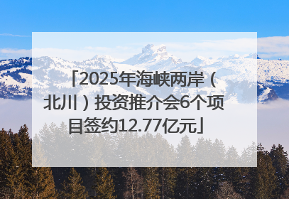 2025年海峡两岸（北川）投资推介会6个项目签约12.77亿元