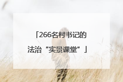 266名村书记的法治“实景课堂”