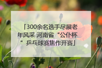300余名选手尽展老年风采 河南省“公仆杯”乒乓球赛焦作开赛